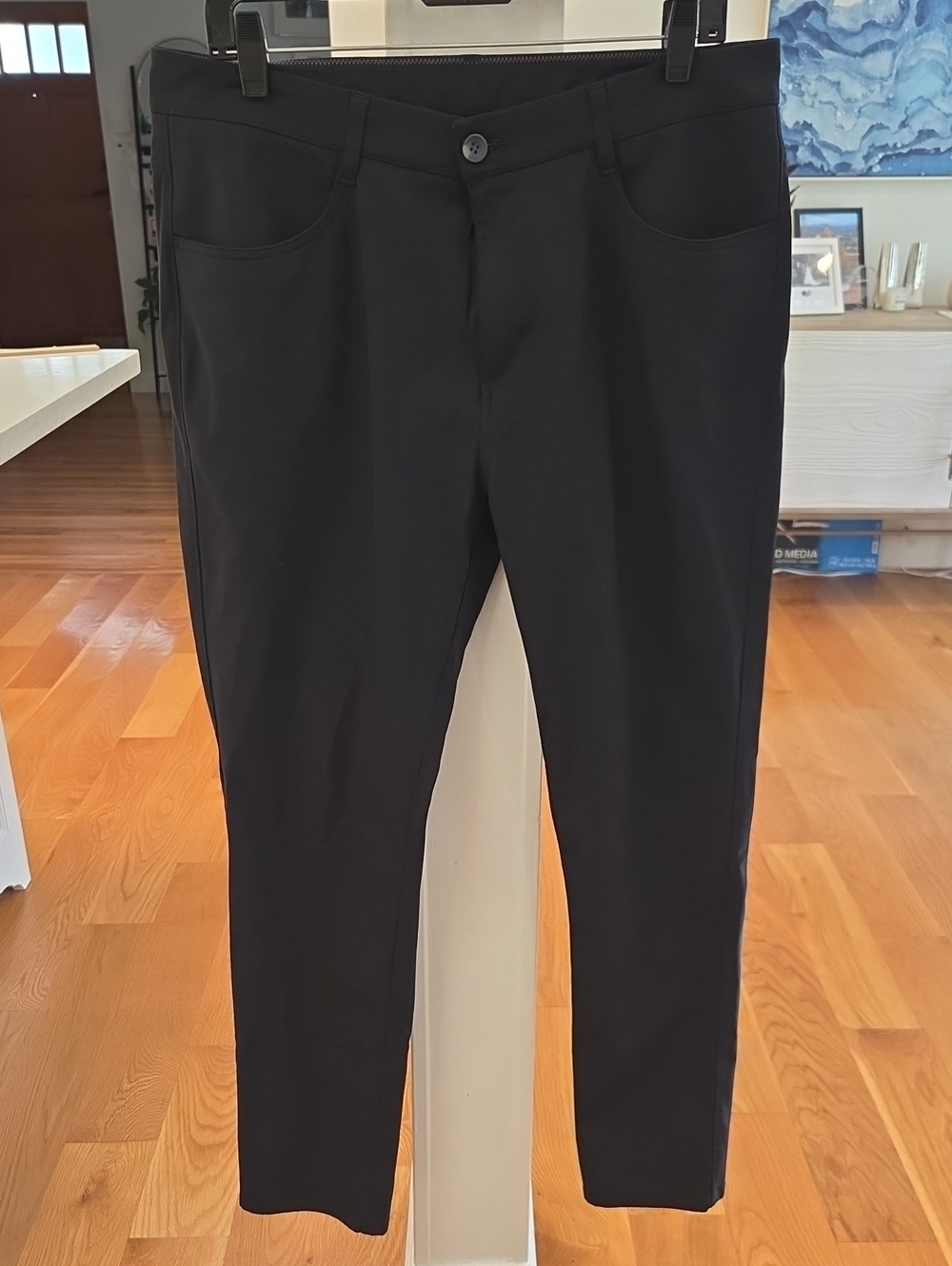 Vuori Men's Solid Black Athleisure Meta Slim Fit 5 Pocket Pants Pants (34)